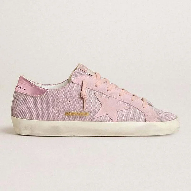 Golden Goose Super-Star LTD en purpurina con estrella de ante y refuerzo del talón de cuero
