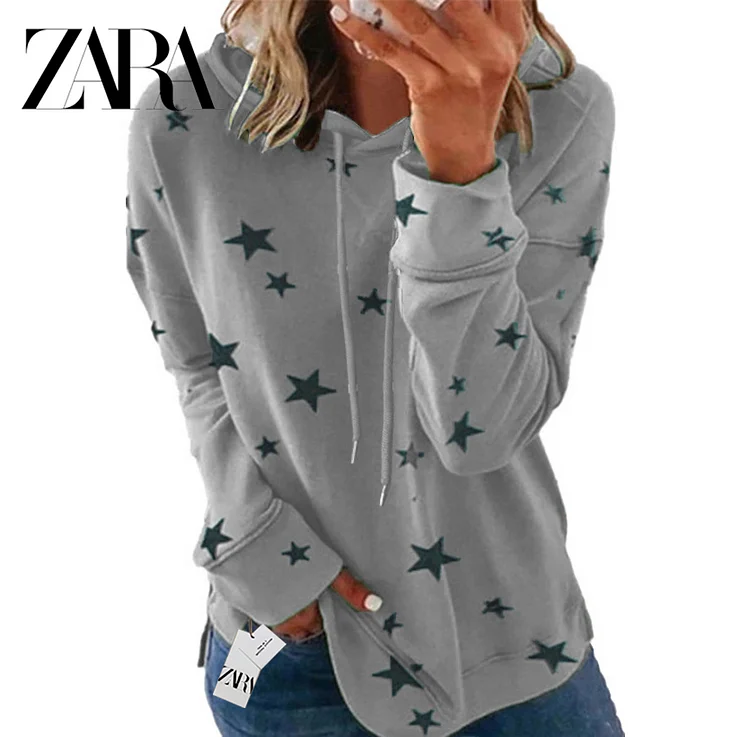 ZARA - Nova jesensko/zimska jopa z zvezdami, ohlapna in prevelika