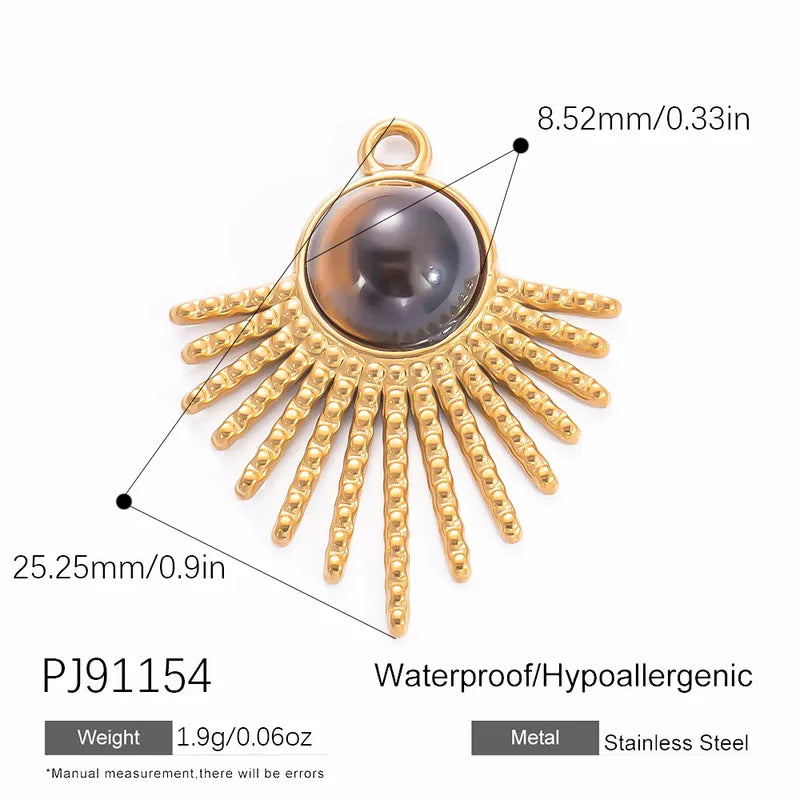 1 Piece 16.47mm 304 Stainless Steel Zircon Geometric Heart Shape Eye Pendant Jewelry Accessories