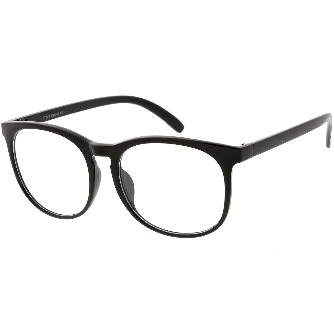 Classic Horn Rimmed Square Eyeglasses Clear Lens 54mm