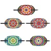 5pcs DIY Handmade Creative Mandala Pattern Wooden + PU Leather Daily Wear Hair Accessories Hair Clips Diamond Painting Artwork Kits