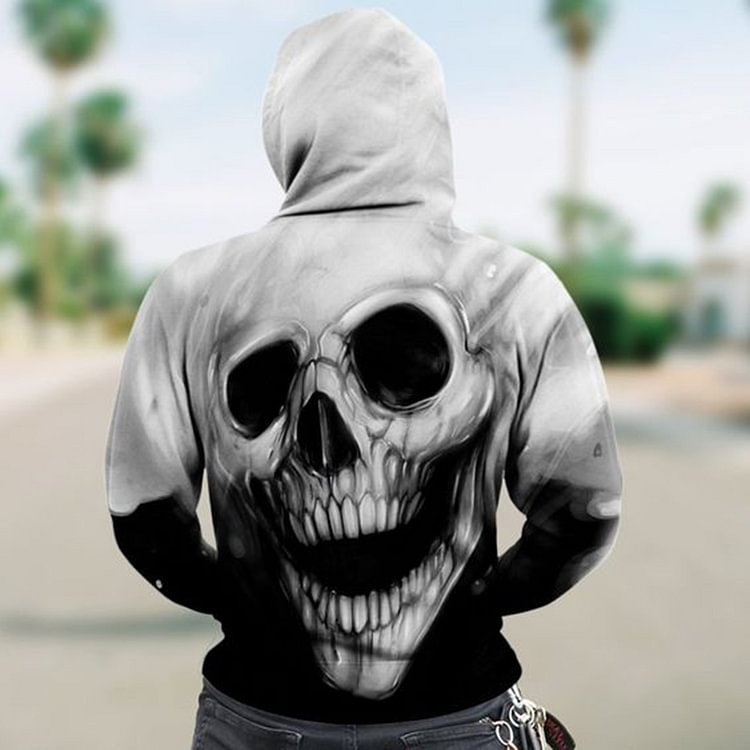 BrosWear Back Black And White Grunt Head Hood Hoodie