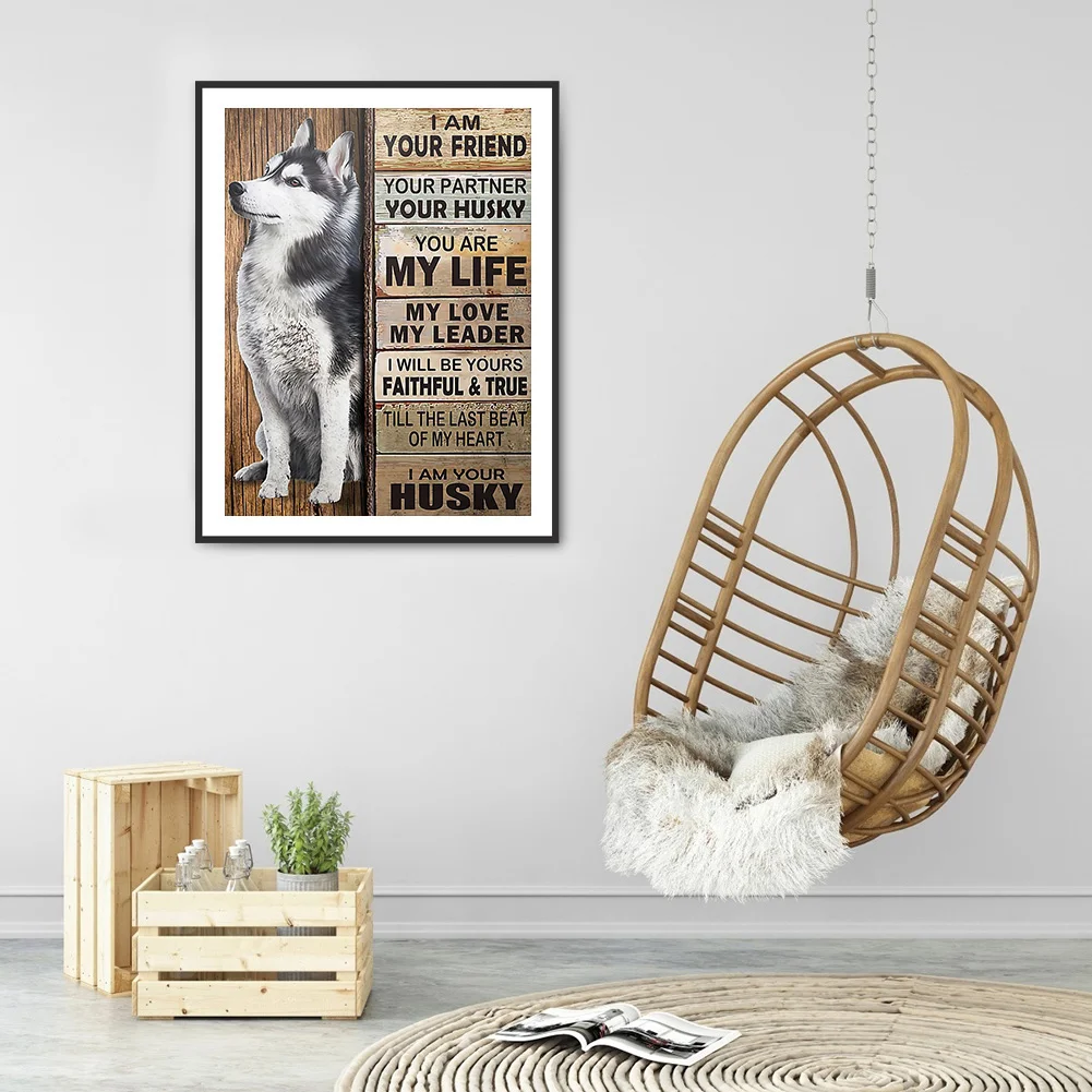 Diamond Painting - Full Round Drill - Husky Words(30*40cm)