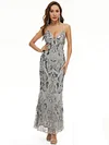 Evening Wrap A-Line Backless Embroidered V-Neck Maxi Dress