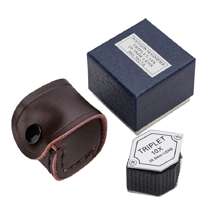 

10X Jewelery Loupe Hexagonal Metal Mini Magnifying Glass 20.5mm Magnifier, 501 Original