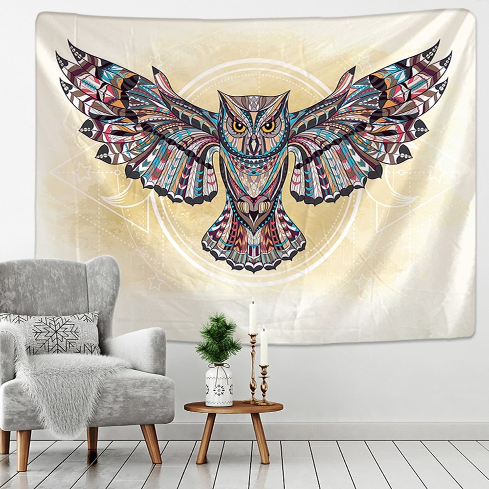 Mandala Tapestry Animal Indian Elephant Tiger Eagle Pattern Wall Hanging Mat Beach Towel Blanket