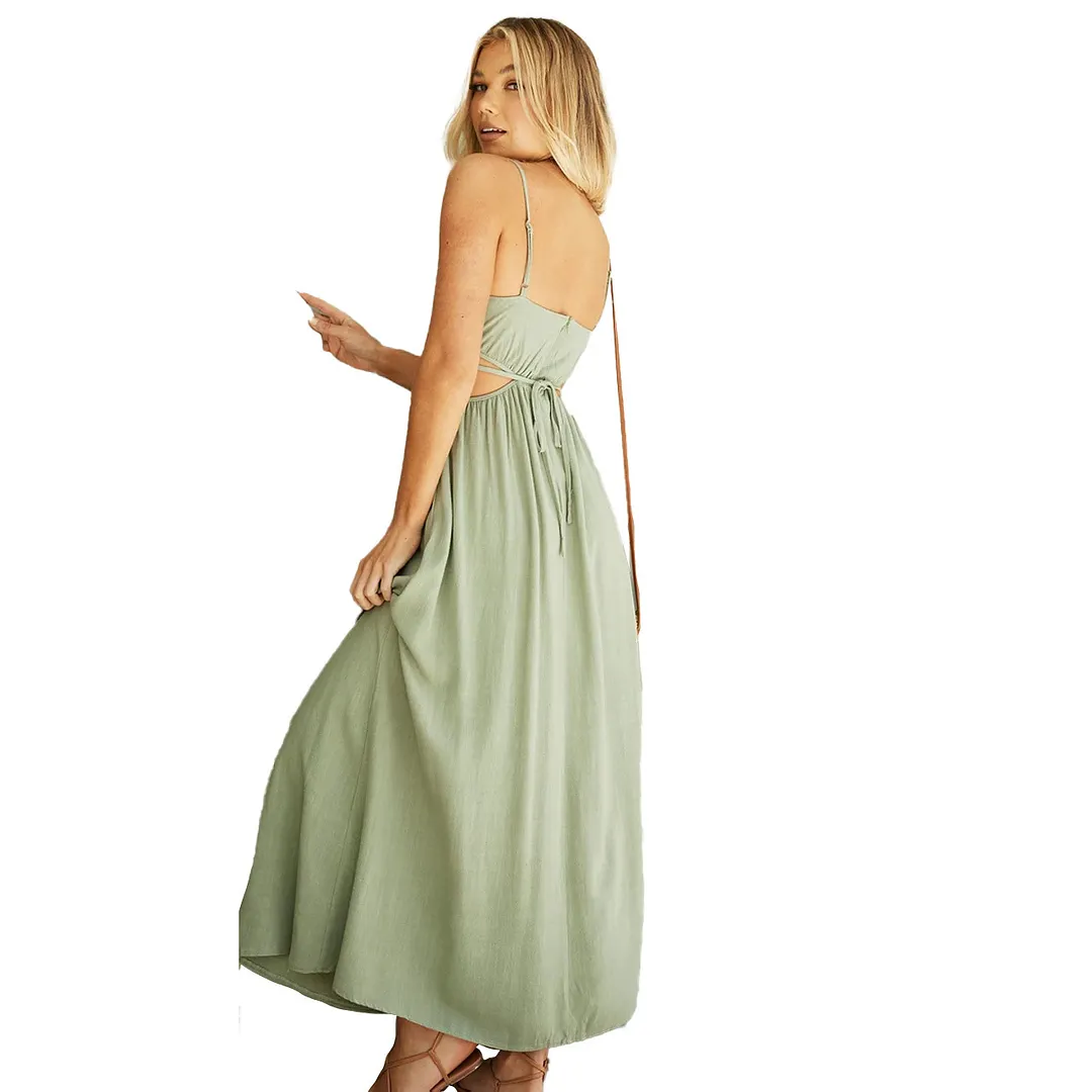 Brownm Brownm And Summer 2023 New Temperament With Waist Halter Dress-22071