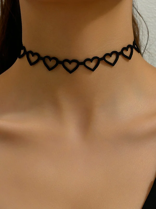 Heart Shape Hollow Choker Necklace