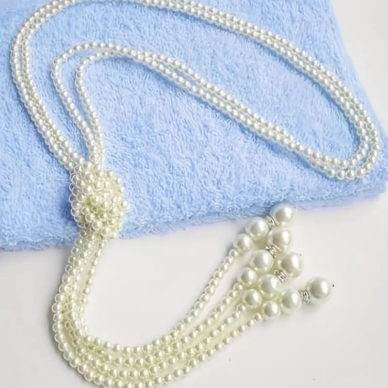 Elegant Pearl Synthetic Resin Sweater Chain3