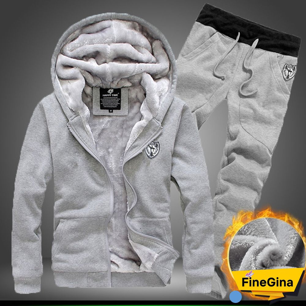 Jamickiki Winter Fashion New Casual Mens Hoodies Sweatshirts And Trousers, Coat, Jacket. (Coat+Pants) 4 Colors