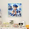 Boy And Puppy-11CT Stamped Cross Stitch 45*45cm/17.72*17.72in