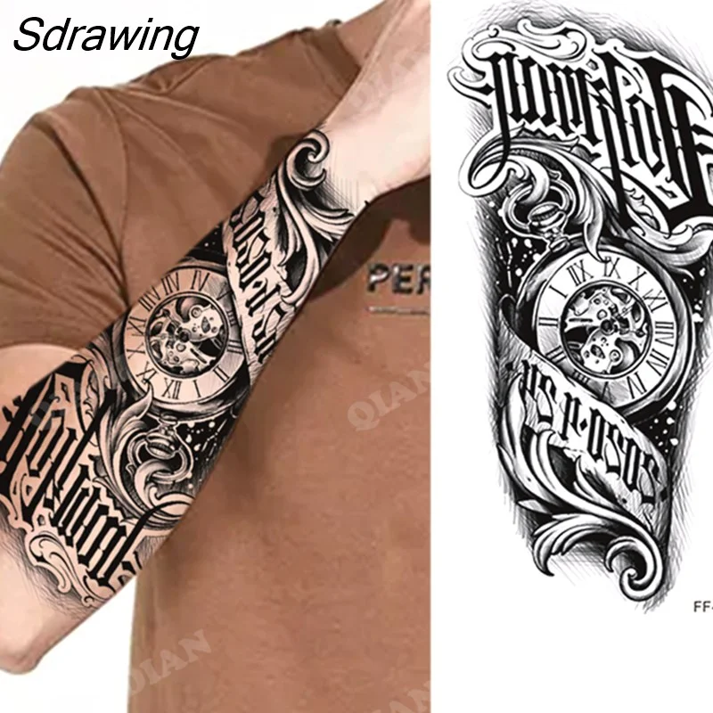 Sdrawing New Waterproof Temporary Tattoo Sticker Lion King Tiger Wolf Forest Mechanical Wild Boat Men Body Art Arm Fake Tatoo Women 328-0