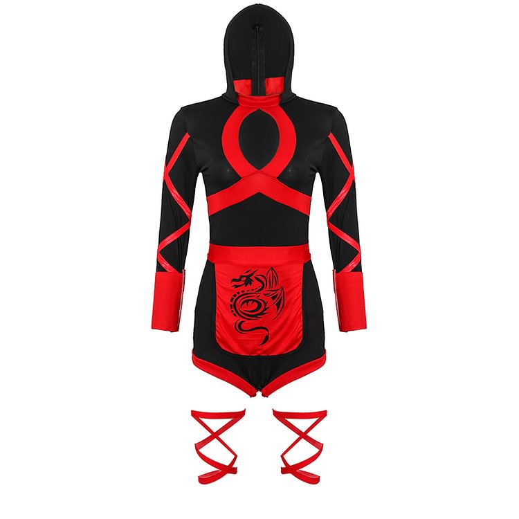 Dragon Ninja Set-Sexy Romper and Face Mask Halloween Costume for Women