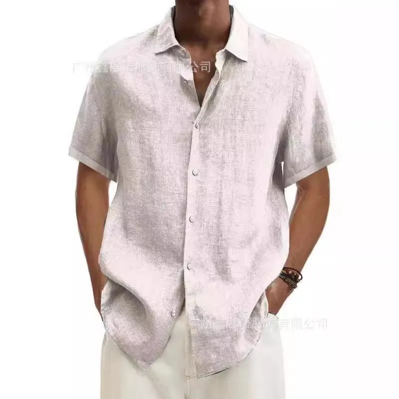 Uveng Uveng Explosion Summer V-Neck Button Cotton Cotton Pure Cotton Shirt Shirt Man Shirt Man