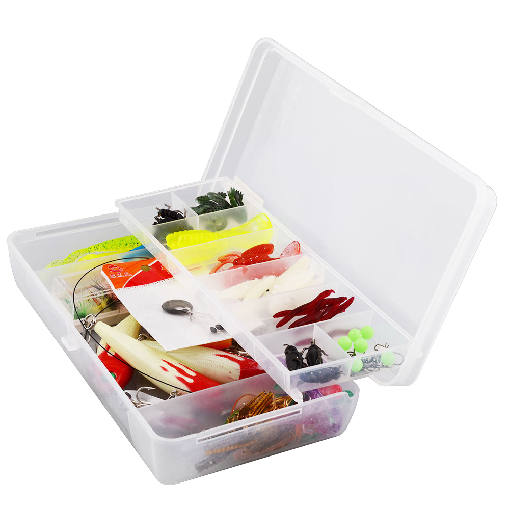 

100pcs Kinds of Fishing Lures Crankbaits Hooks Minnow Bass Baits Tackle+Box, 501 Original