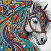 Regenbogen-strukturiertes Mandala-Pferd speziell geformte 5D-DIY-Teilbohrer-Diamanten-Punkte, Edelstein-Kunstsets mit Rahmen, Diamanten-Gem&auml;lde, Edels