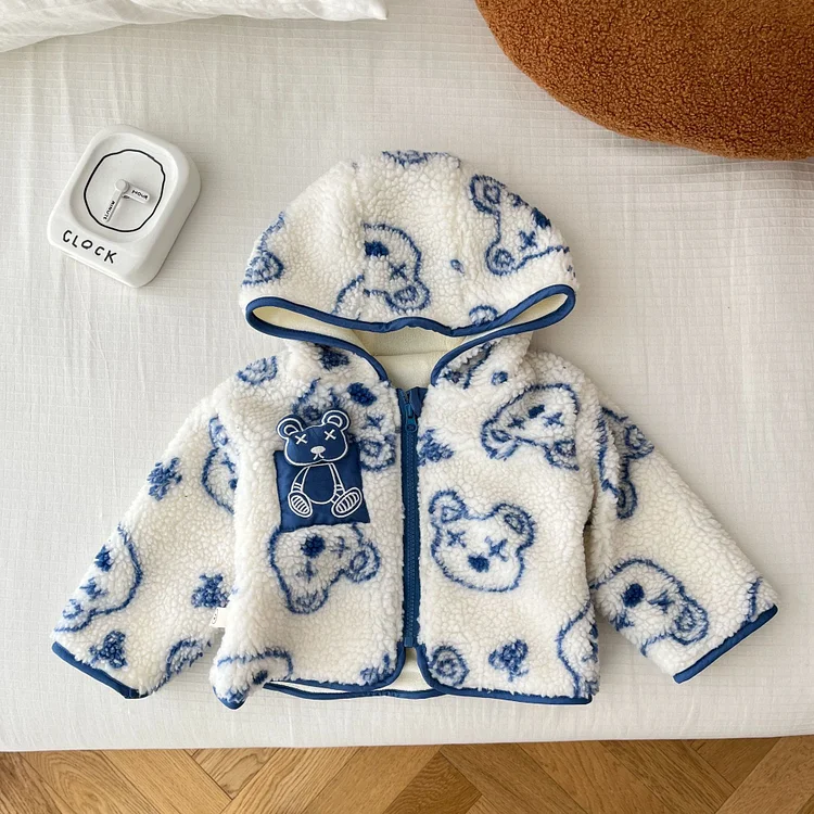 Baby Toddler Fleece Bear Hooded Coat