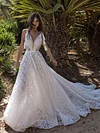Deep V-neck Tasseled Waisted Bohemia Wedding Dress