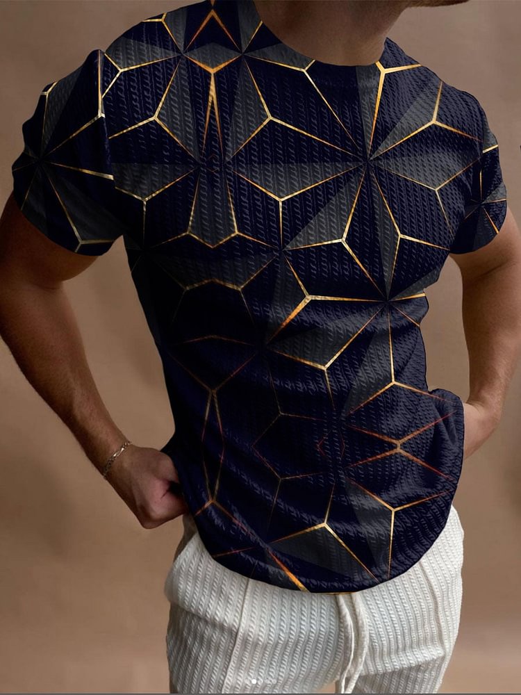 Men's Abstract 3D Printed Short-Sleeved T-shirt