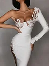 One-Shoulder Embroidered Backless Sexy Slim Mini Dress