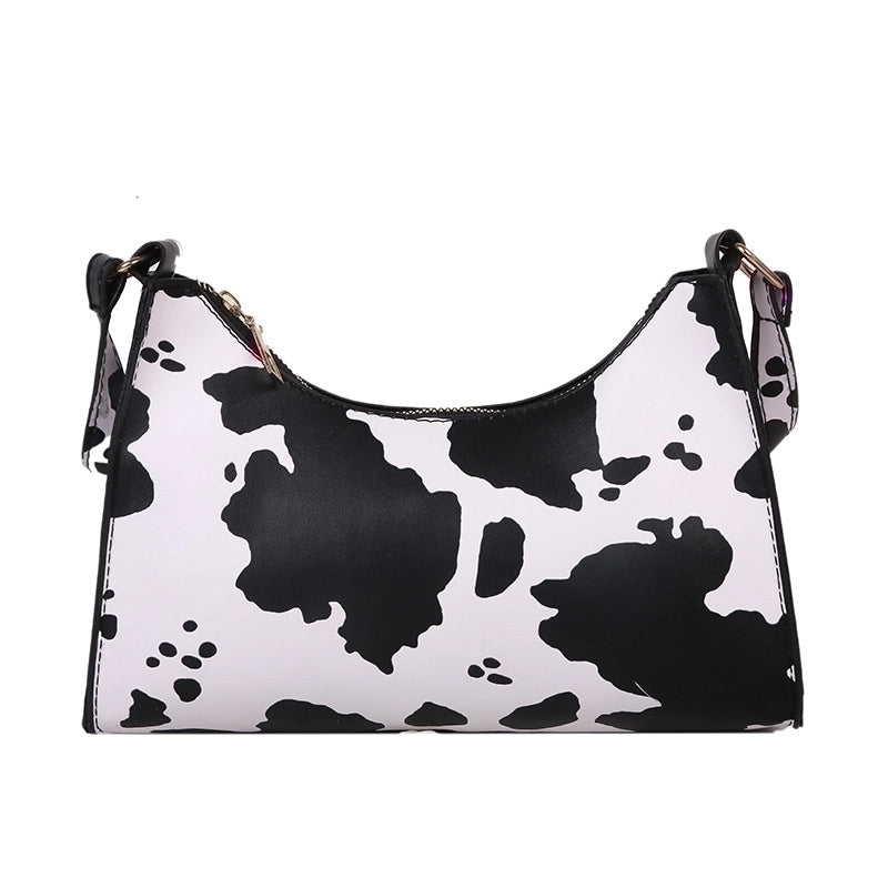 Women’s Small All Seasons Pu Leather Leopard Vintage Style Square Zipper Underarm Bag
