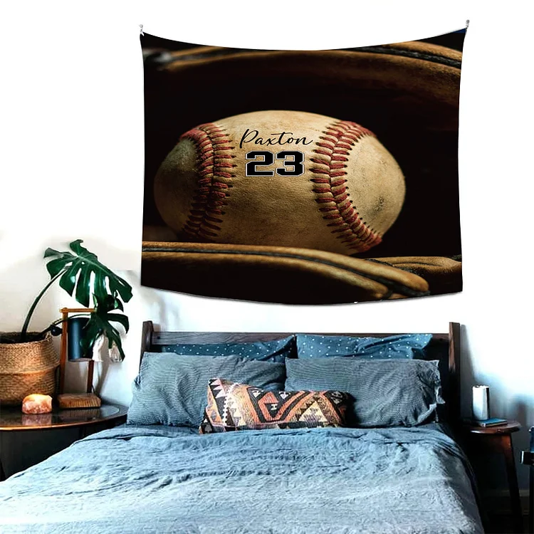 Personalized Kid Baseball Nursery Tapestry|T06