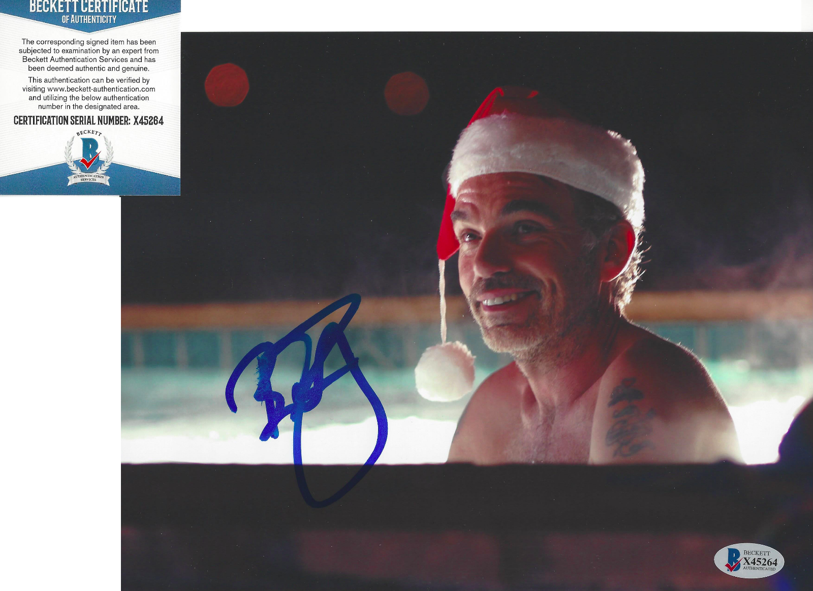 BILLY BOB THORNTON SIGNED 'BAD SANTA' 8x10 MOVIE Photo Poster painting PROOF BECKETT COA BAS