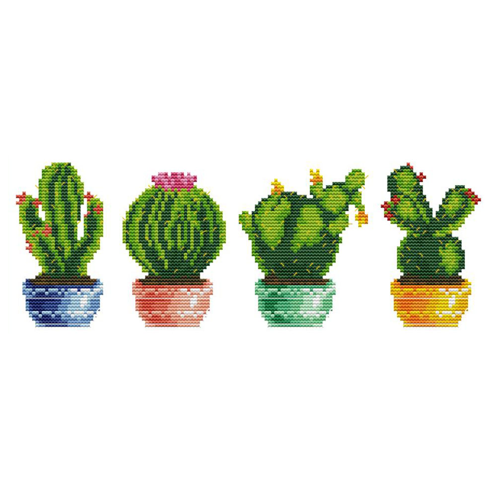 

Cactus - 11CT Stamped Cross Stitch - 44*20CM, 501 Original