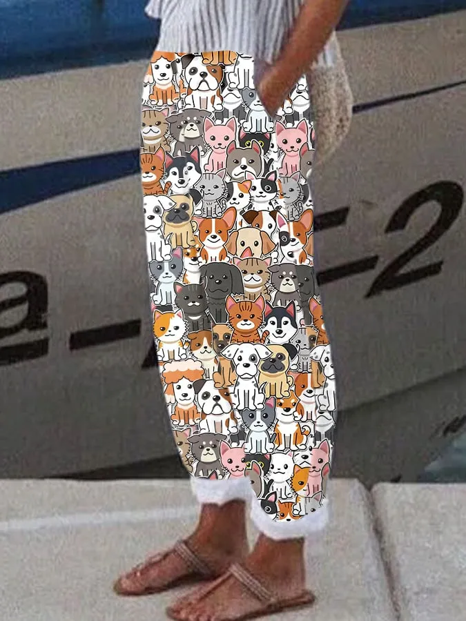 Women's Limited Edition Dog Print Pants