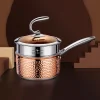Copper Hammered 316 Stainless Steel Large Capacity Nonstick Pan--with Triple Coated Ultra Nonstick Surface for Even Heating, Oven, Stovetop & Dishwasher Safe