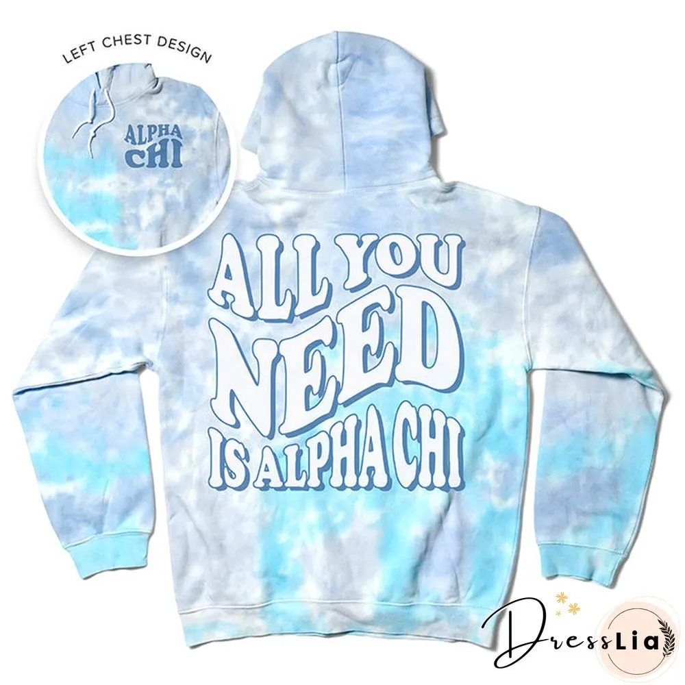 All You Need Turq Dream Print Tie-Dye Hoodie