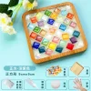 DIY Glass Mosaic Tiles Handmade Mixed Color Mosaic Kits with Wooden Coaster Kits