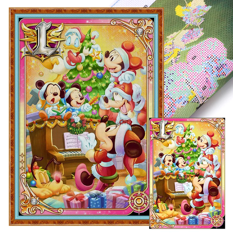 『YiShu』Mouse Christmas Gift - 11CT Stamped Cross Stitch(40*60cm)