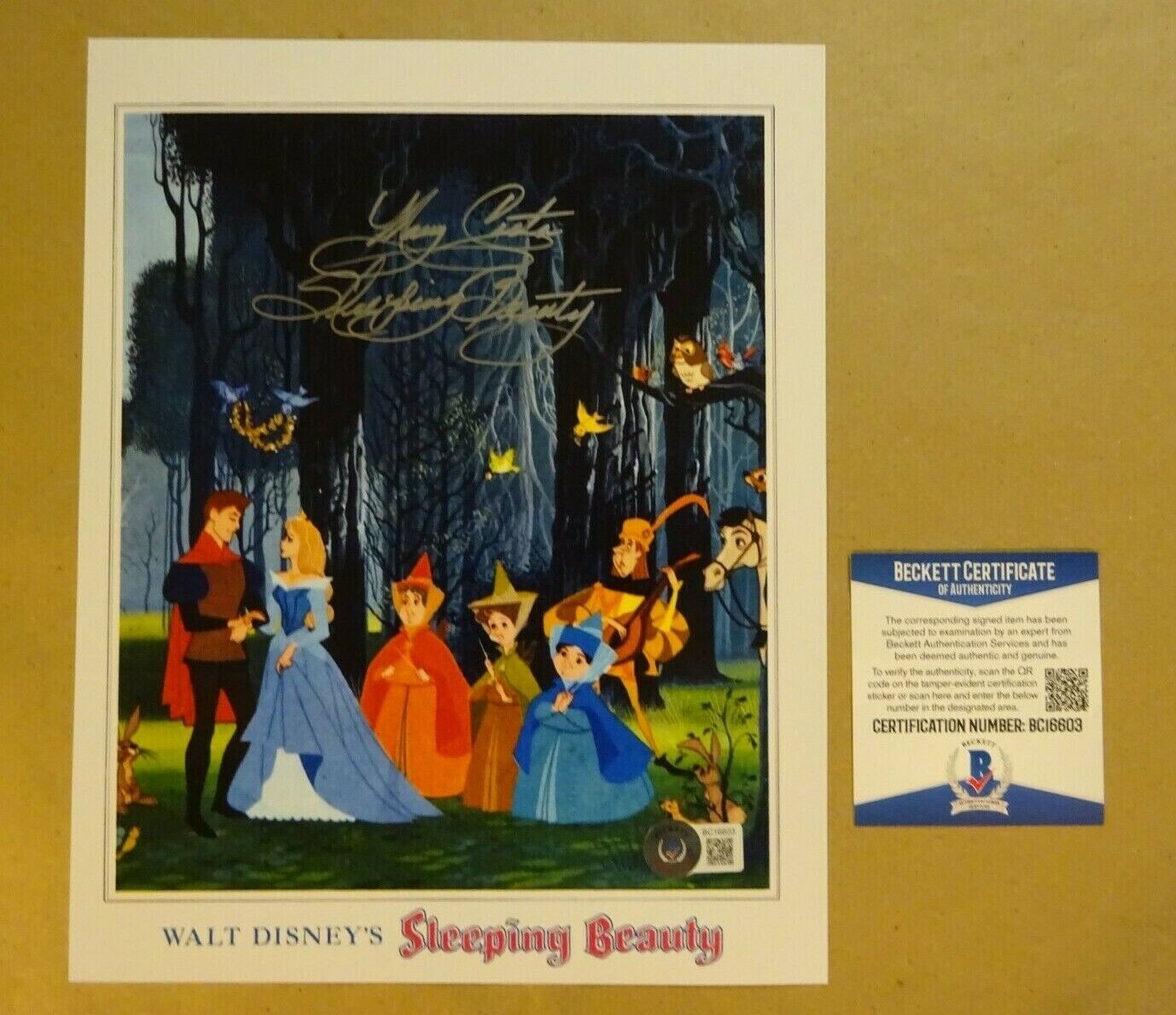 Autographed MARY COSTA Signed 8x10 Disney SLEEPING BEAUTY Photo Poster painting BECKETT BAS COA