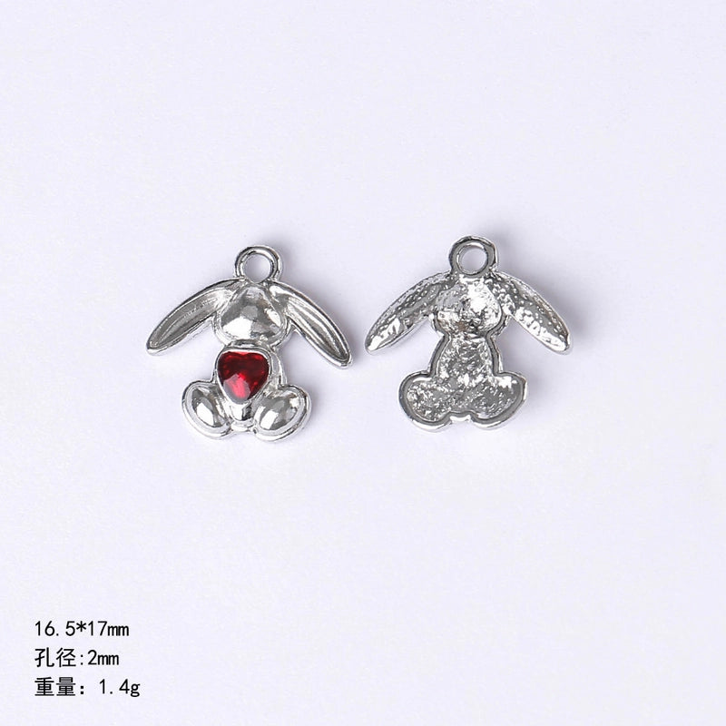 20 PCS/Package 22 * 9mm Alloy Cherry Heart Shape Rose Pendant Jewelry Accessories