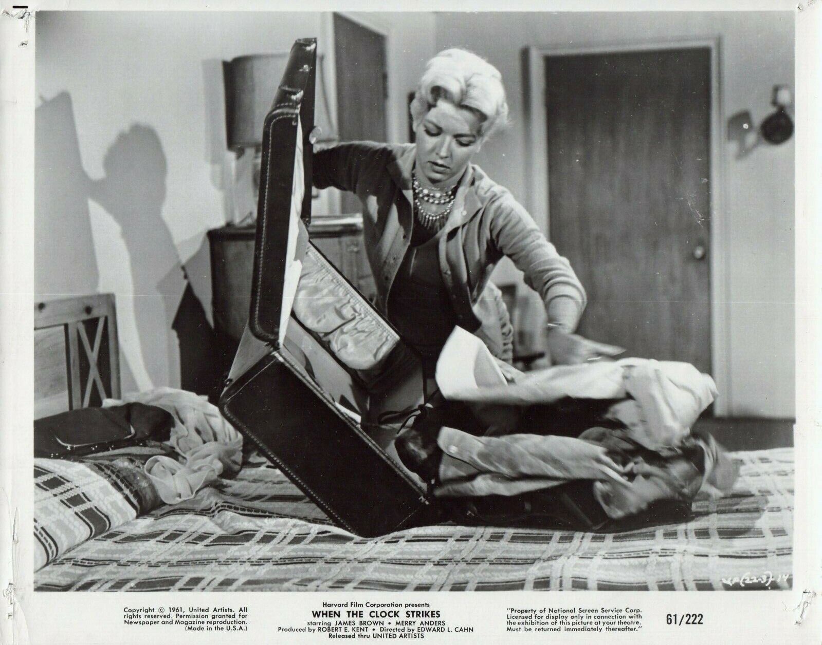 MERRY ANDERS Actress 1961 Vintage Movie Promo 8x10 Photo Poster painting WHEN THE CLOCK STRIKES