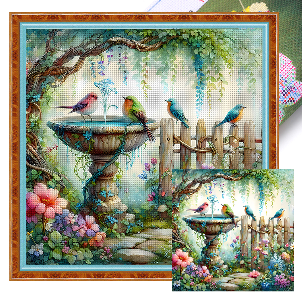 Garden Full 11CT Pre-stamped Canvas(40*40cm) Cross Stitch