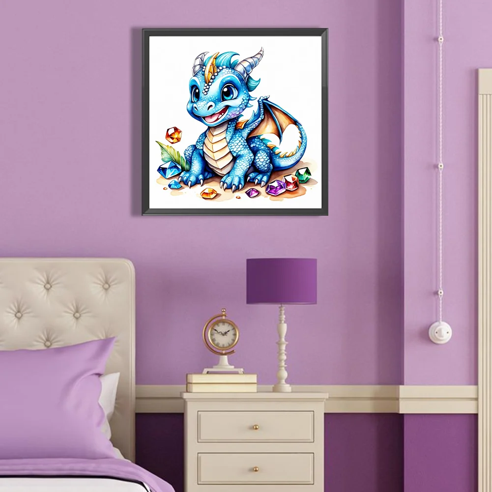 Diamond Painting - Full Round Drill - Jewel Bean Dinosaur(Canvas|30*30cm)