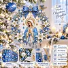 DIY Pearl Diamond Painting Religious Christmas Hanging Ornament Double-Sided Printed Pendant Diamond Art Christian Home Decor Gift