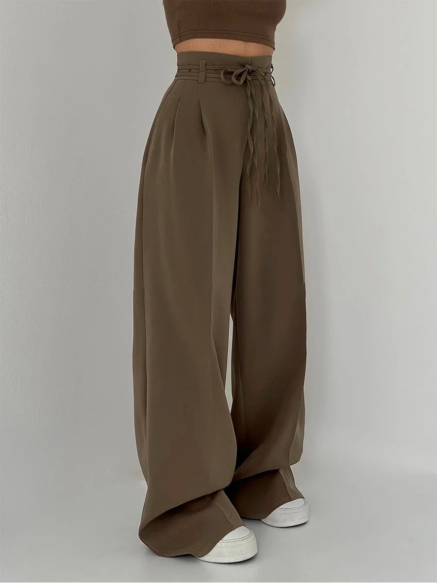 Lace-up casual trousers