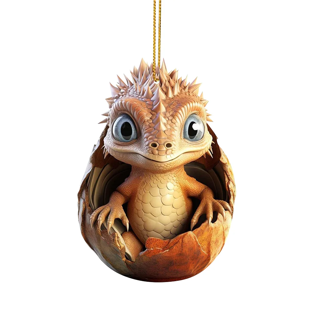 Christmas Dragon Baby Egg Ornaments Acrylic Dragon Egg Pendants for Car Backpack