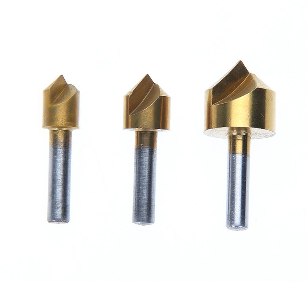 

3pcs Single Flute 90 Degree Edge Chamfer Countersink Drill Bit 3/8 1/2 3/4, 501 Original