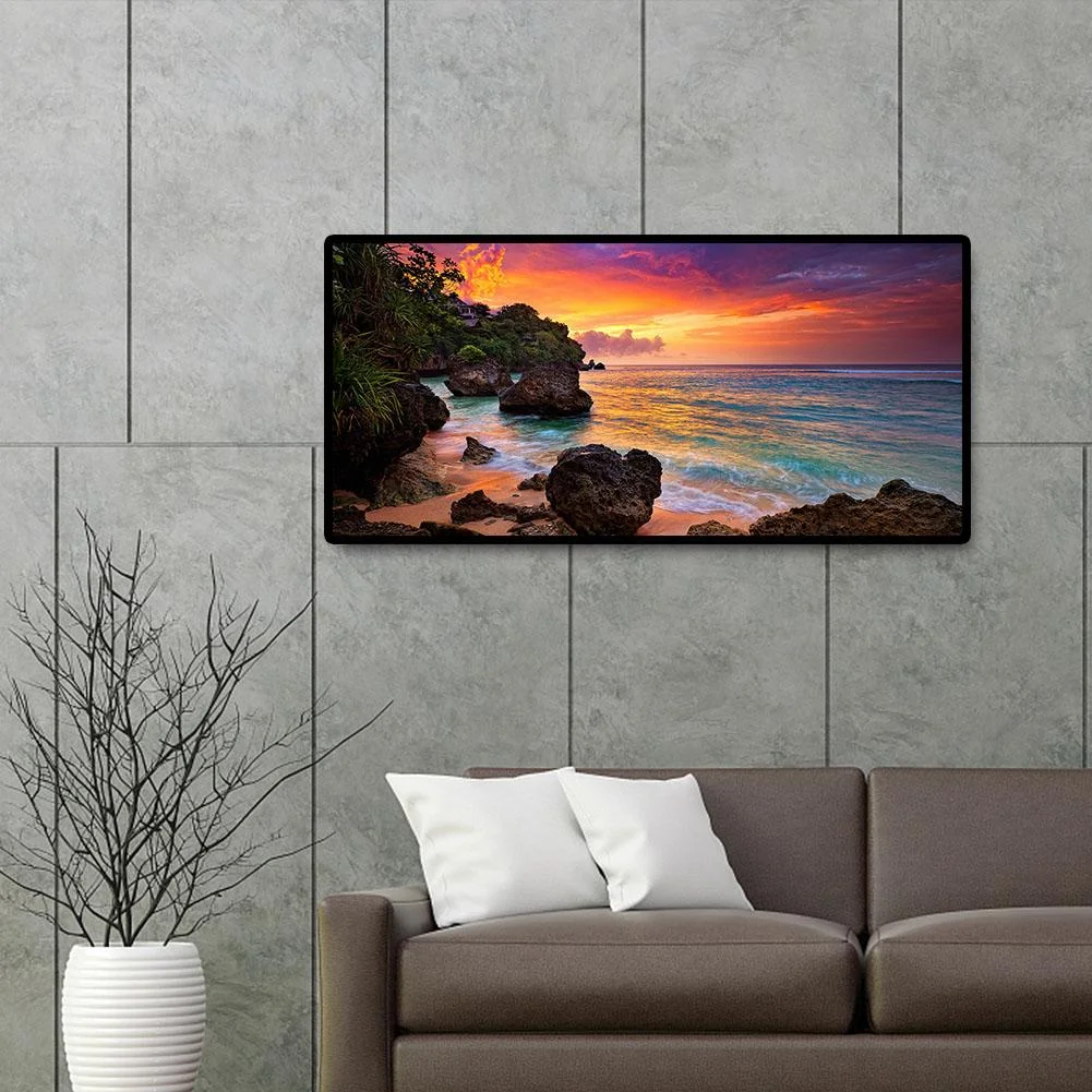 Diamond Painting - Full Round Drill - Beautiful Sea(80*40cm)
