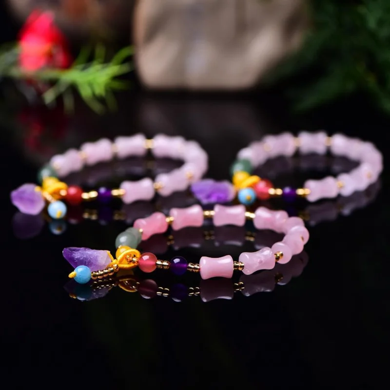 Natural Amethyst & Agate Bracelet