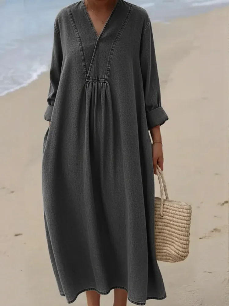 Women's Casual Denim Cotton Dress socialshop