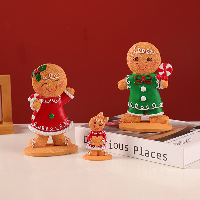 Gingerbread Figurine - Christmas Window Decor & Festive Resin Craft Gift