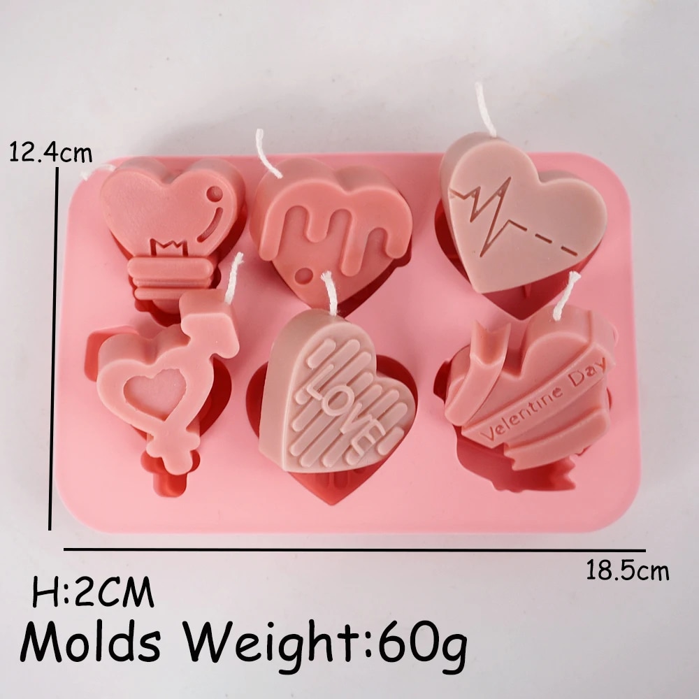 Heart Shape Silicone Soap Mold DIY Handmade Angel Love Cake Chocolate Baking Molds Aromath Soap Candle Crafts Making