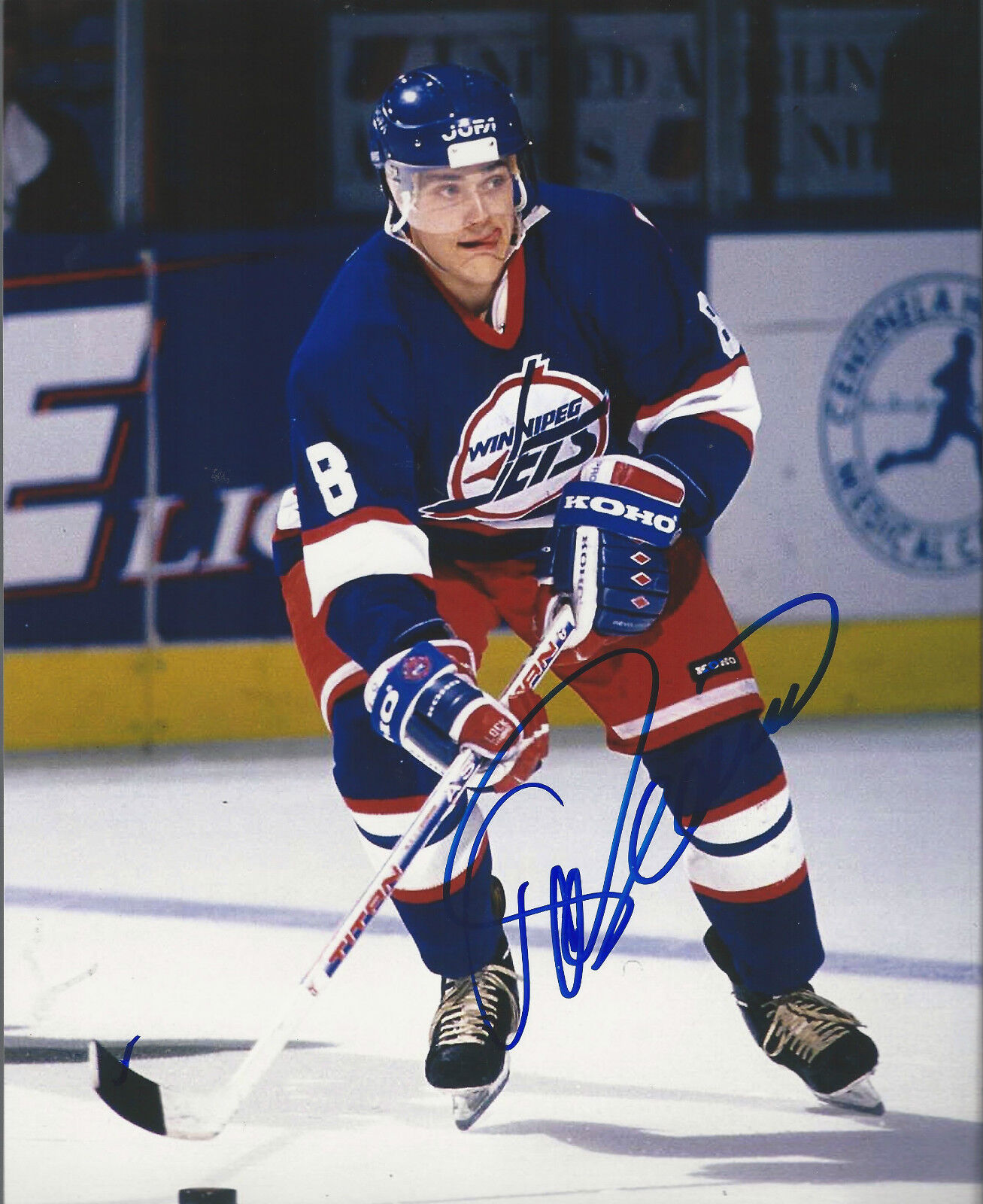 GFA Winnipeg Jets * TEEMU SELANNE * Signed 8x10 Photo Poster painting AD2 COA