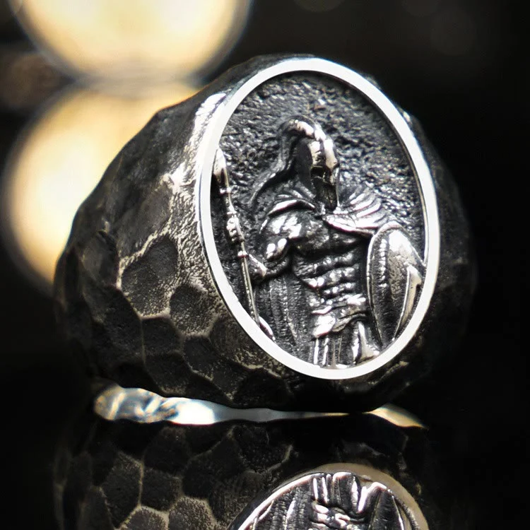 Coutureaura 925 Sterling Silver Spartan Warrior Ring