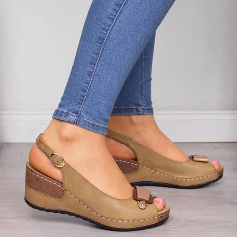 Women Casual Wedge Heel Peep Toe Sandals